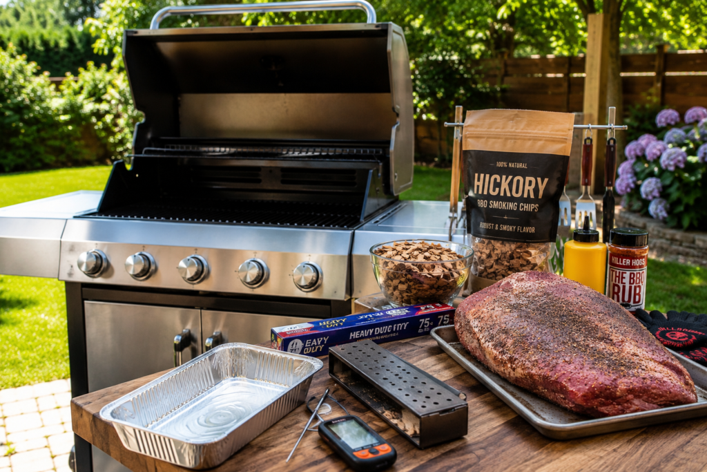 smoke on a gas grill