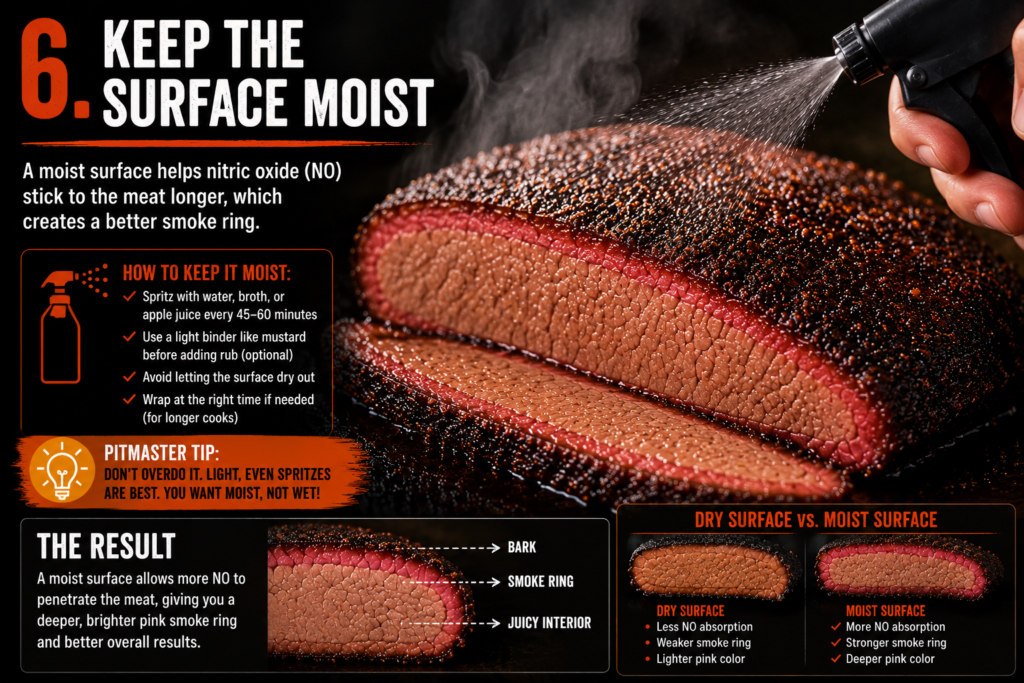 smoke ring on sliced smoked brisket