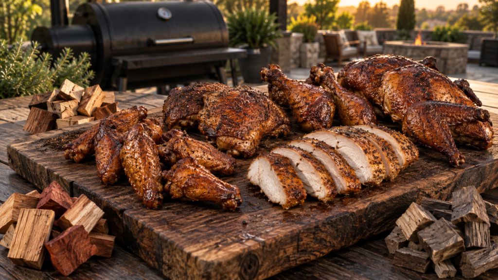 bbq wood chicken parts