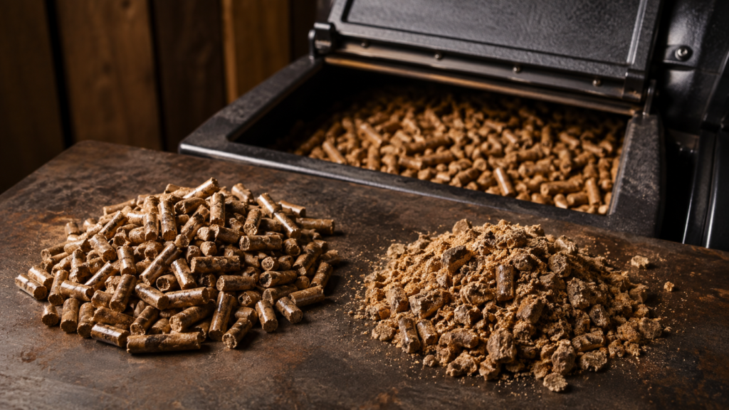 wet vs dry wood pellets
