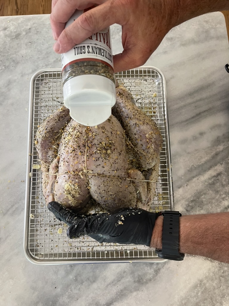 seasoning turkey with trail dust