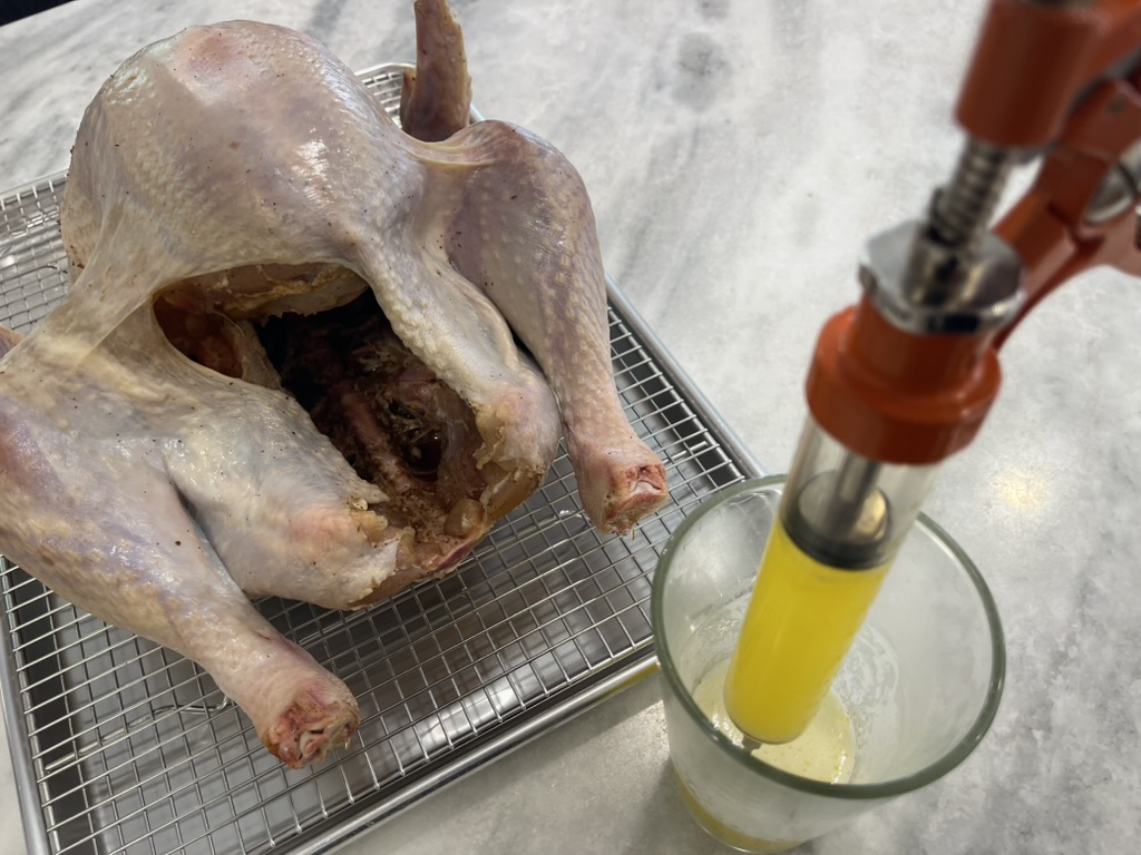 loading injector with butter
